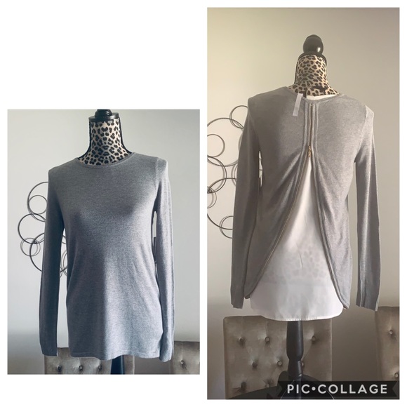 New Kensie Gray sweater with zipper‎ back - Picture 1 of 8